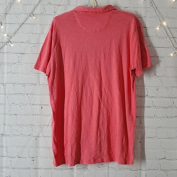 Simply Southern Coral Salmon Collared Two Button Polo Shirt Cotton Mens Size XL - Picture 7 of 11